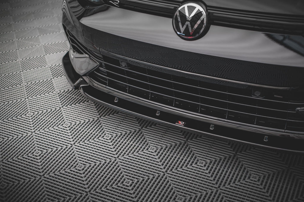 Maxton Design Street+ Spoilerlippe Front Ansatz V.2 passend für VW Golf R Hatchback / Variant Mk8 schwarz Hochglanz