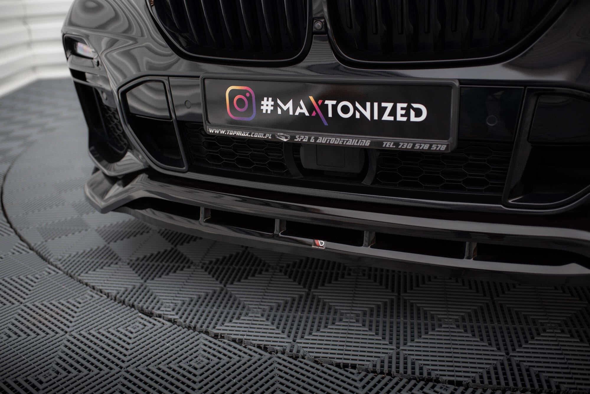 Maxton Design Street+ Spoilerlippe Front Ansatz V.2 passend für BMW X5 M-Paket G05 schwarz Hochglanz