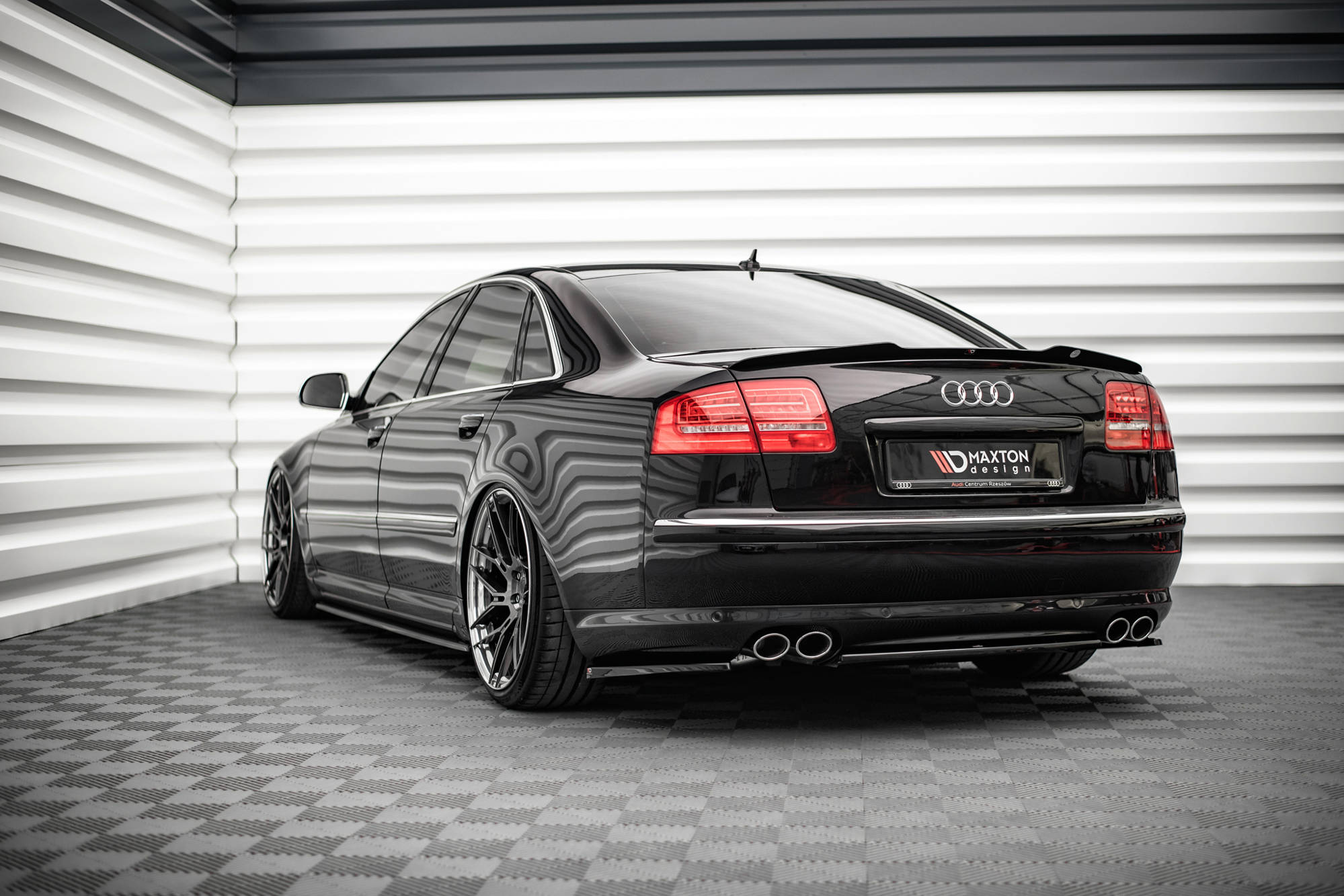 Maxton Design Spoiler CAP passend für Audi S8 D3 schwarz Hochglanz