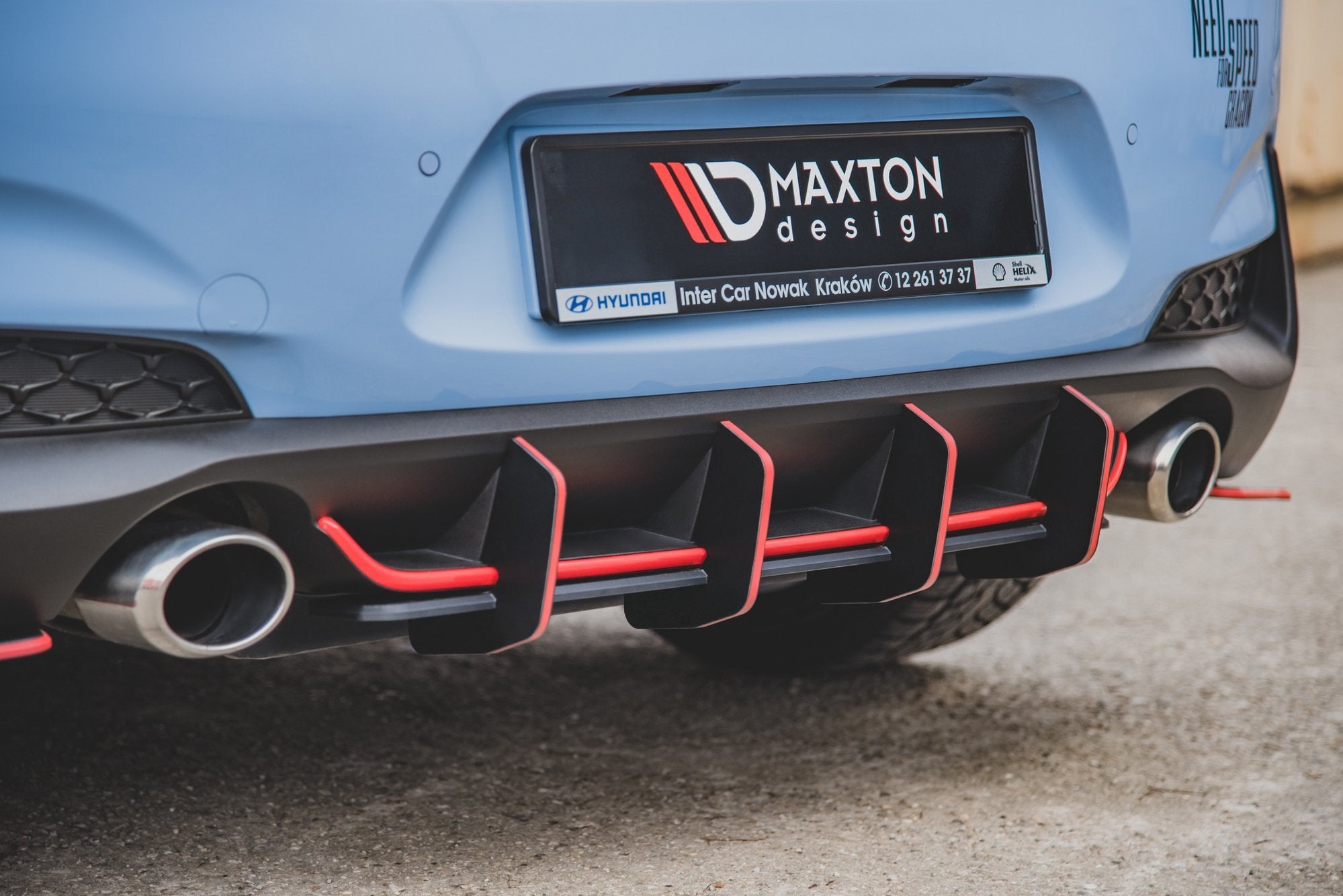 Maxton Design Robuste Racing Heckschürze V.2 passend für Hyundai I30 N Mk3 Hatchback