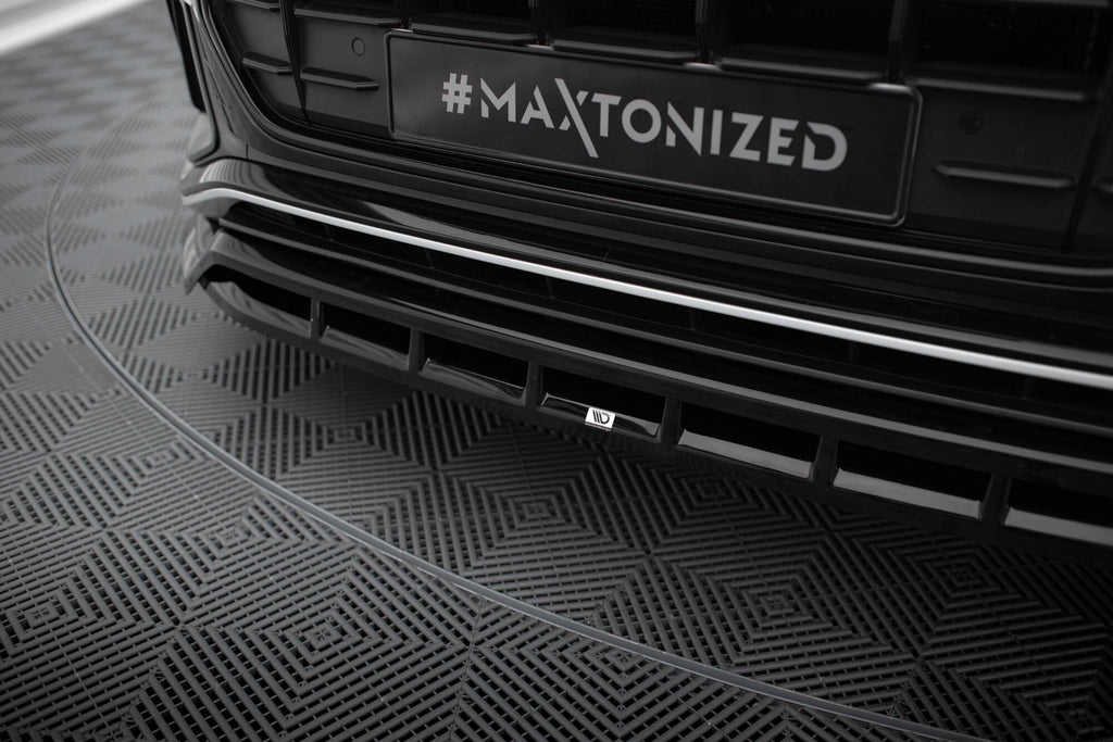 Maxton Design Street+ Spoilerlippe Front Ansatz V.2 passend für Audi SQ8 / Q8 S-Line Mk1 schwarz Hochglanz