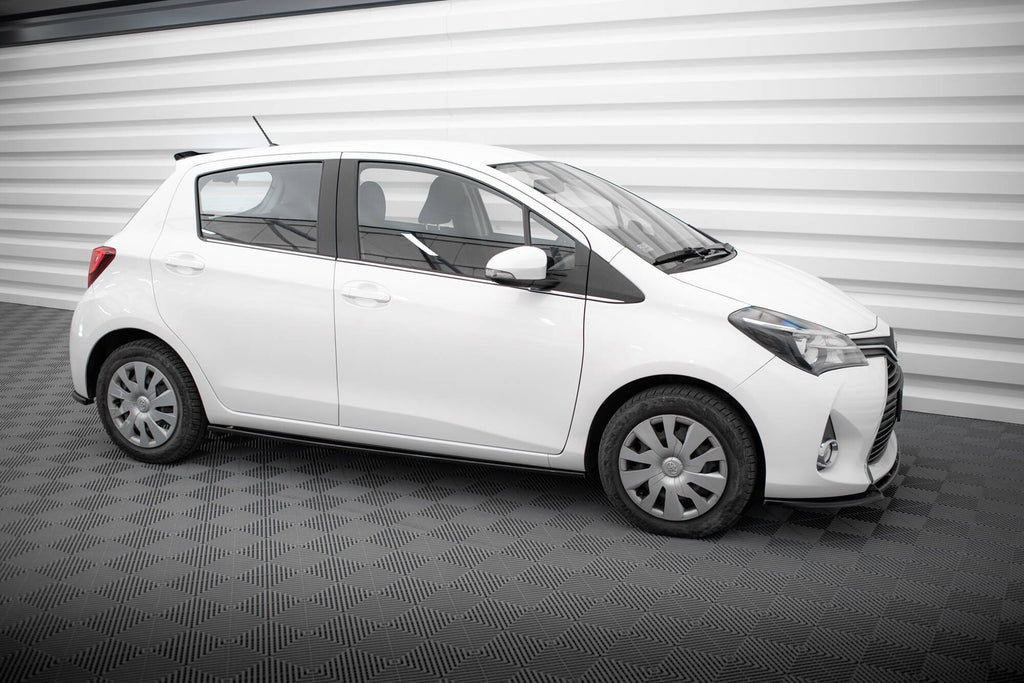 Maxton Design Street+ Seitenschweller Leisten passend für Toyota Yaris Mk3 Facelift schwarz Hochglanz