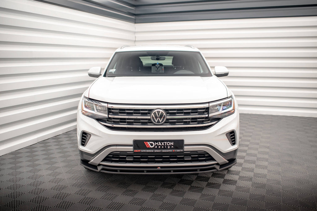 Maxton Design Street+ Spoilerlippe Front Ansatz V.2 passend für VW Atlas Cross Sport schwarz Hochglanz