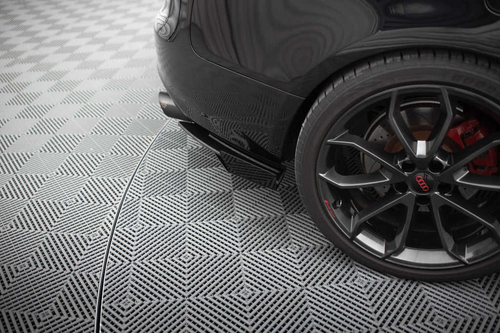 Maxton Design Street Pro Heck Ansatz Flaps Diffusor + Flaps passend für Audi S5 / A5 S-Line Coupe / Cabriolet 8T schwarz Hochglanz