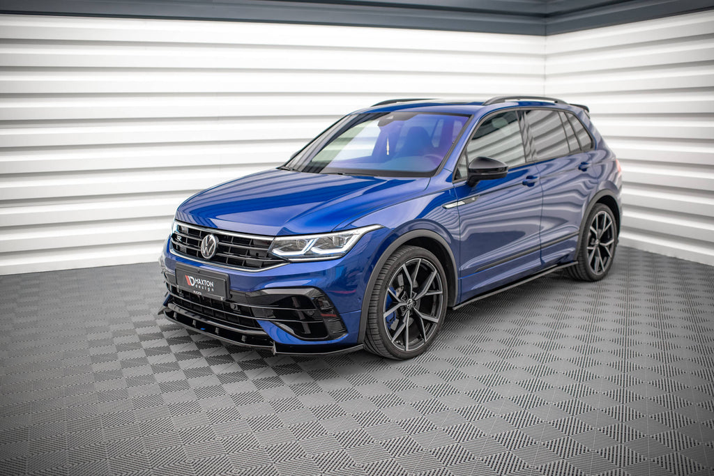 Maxton Design Street+ Seitenschweller Leisten passend für VW Tiguan R / R-Line Mk2 Facelift schwarz Hochglanz