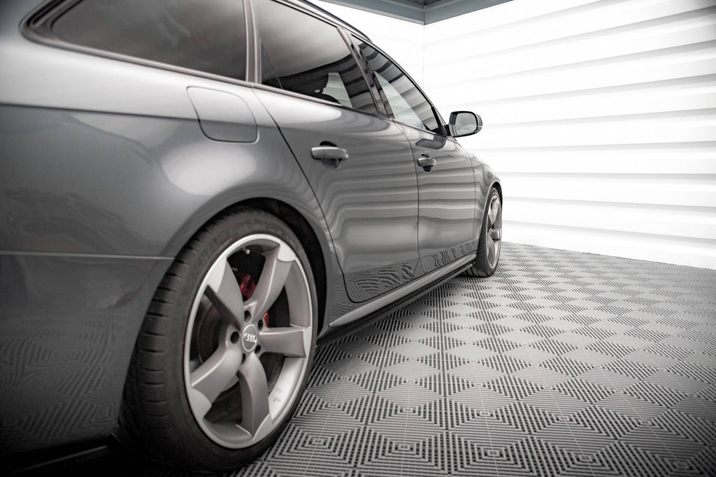 Maxton Design Street+ Seitenschweller Leisten V.2 passend für Audi A4 / A4 S-Line / S4 B8 schwarz Hochglanz