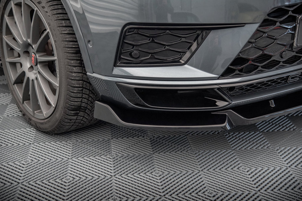 Maxton Design Street+ Spoilerlippe Front Ansatz V.1 passend für Cupra Ateca Mk1 schwarz Hochglanz