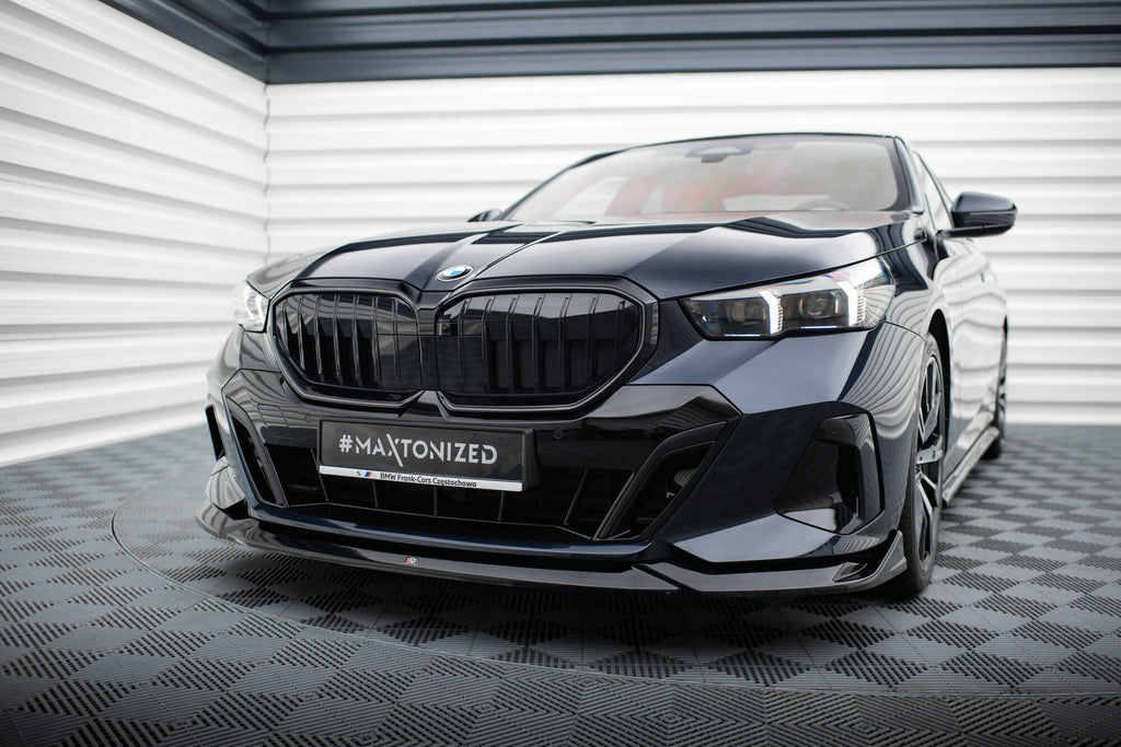 Maxton Design Street+ Spoilerlippe Front Ansatz V.2 passend für BMW 5er / i5 M-Paket Limousine / Touring G60 / G61 schwarz Hochglanz