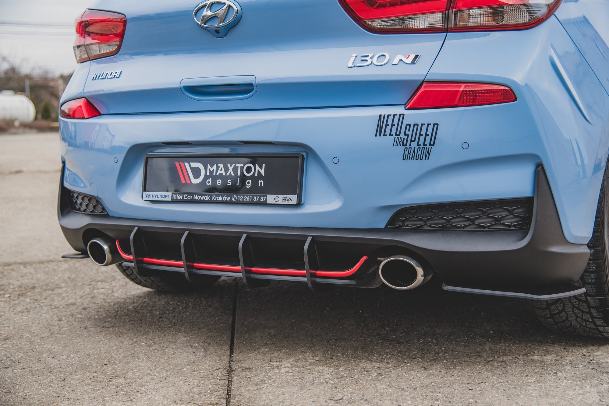 Maxton Design Robuste Racing Heckschürze V.1 passend für Hyundai I30 N Mk3 Hatchback