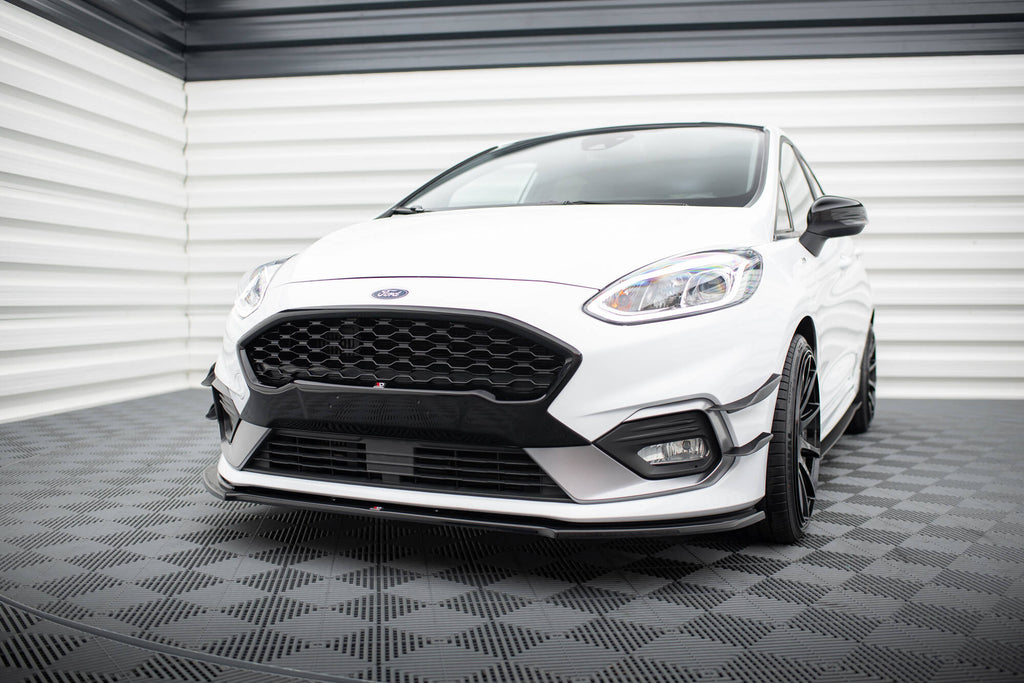 Maxton Design Street+ Spoilerlippe Front Ansatz V.2 passend für Ford Fiesta Mk8 ST / ST-Line schwarz Hochglanz