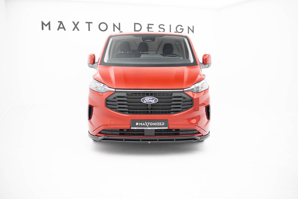 Maxton Design Street+ Spoilerlippe Front Ansatz V.2 passend für Ford Transit Custom / Tourneo Custom Mk2 schwarz Hochglanz