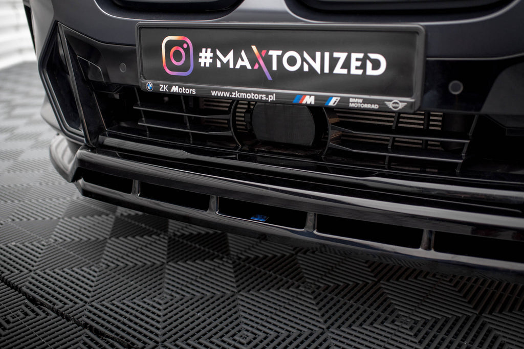 Maxton Design Street+ Spoilerlippe Front Ansatz passend für BMW X3 M-Paket G01 Facelift / iX3 M-Paket G08 Facelift schwarz Hochglanz