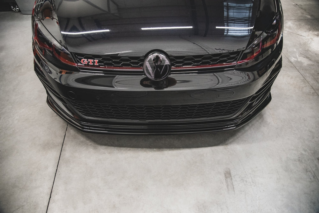 Maxton Design Street+ Spoilerlippe Front Ansatz passend für VW Golf 7 GTI TCR schwarz Hochglanz