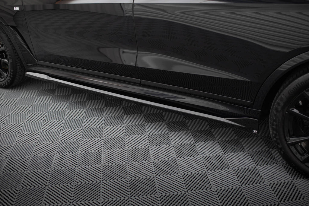 Maxton Design Street+ Seitenschweller Leisten passend für BMW X7 M-Paket G07 Facelift schwarz Hochglanz