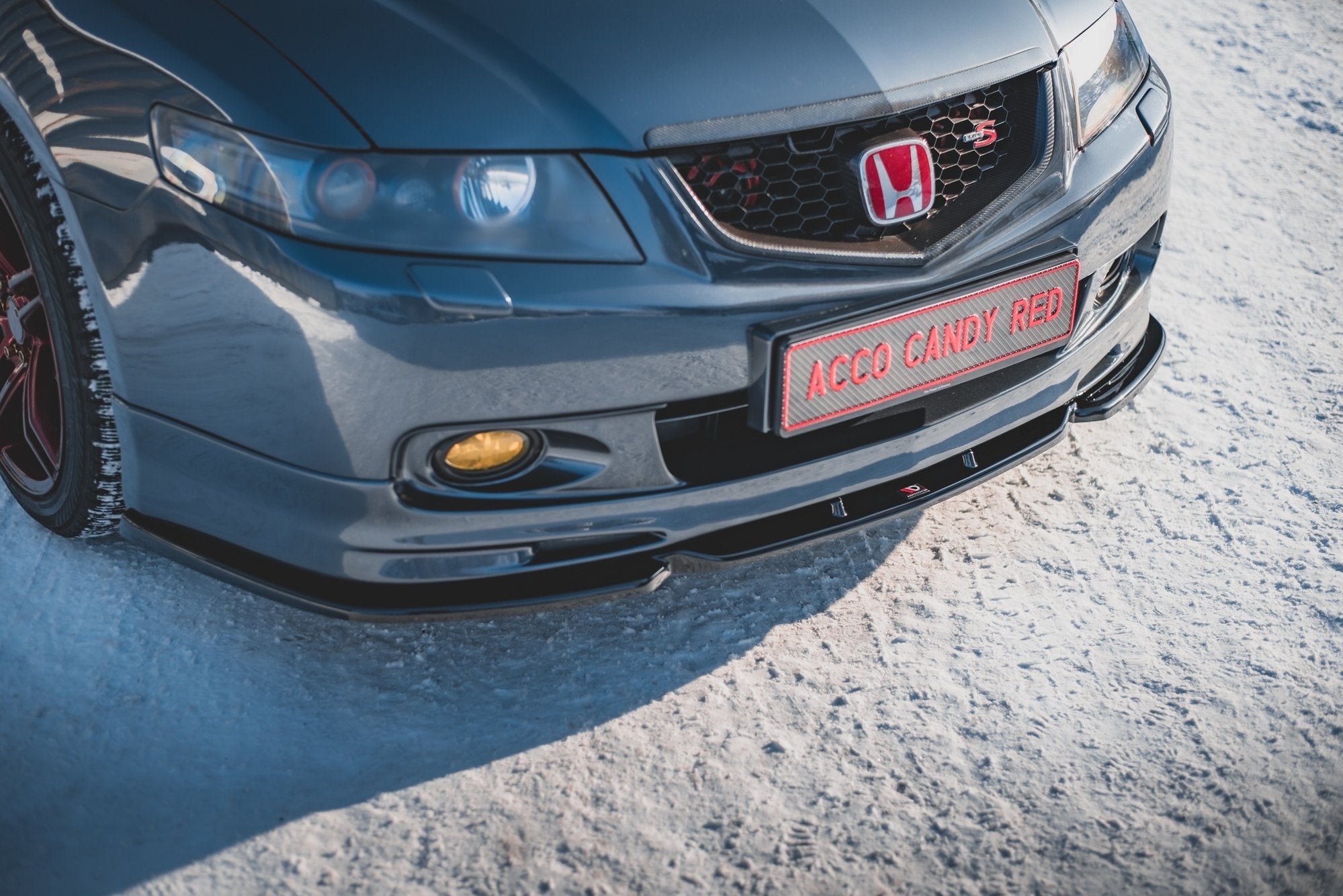 Maxton Design Street+ Spoilerlippe Front Ansatz V.3 passend für Honda Accord Mk7 Type-S schwarz Hochglanz