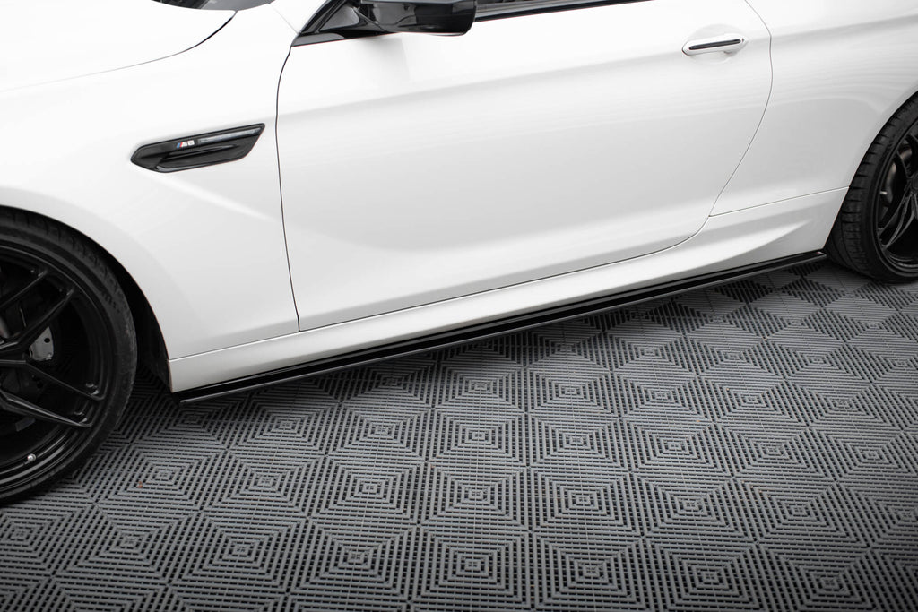 Maxton Design Street+ Seitenschweller Leisten passend für BMW M6 / 6 M-Paket Coupe / Cabriolet F06 / F13 / F12 schwarz Hochglanz