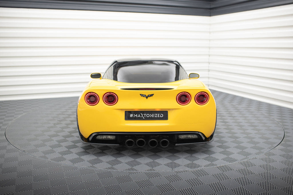 Maxton Design Heck Ansatz Flaps Diffusor passend für Chevrolet Corvette Widebody C6 schwarz Hochglanz