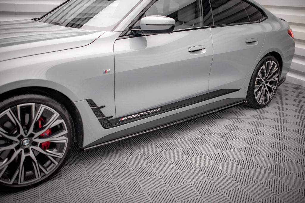 Maxton Design Street+ Seitenschweller Leisten passend für V.1 passend für BMW 4er Gran Coupe M-Paket / M440i G26 schwarz Hochglanz
