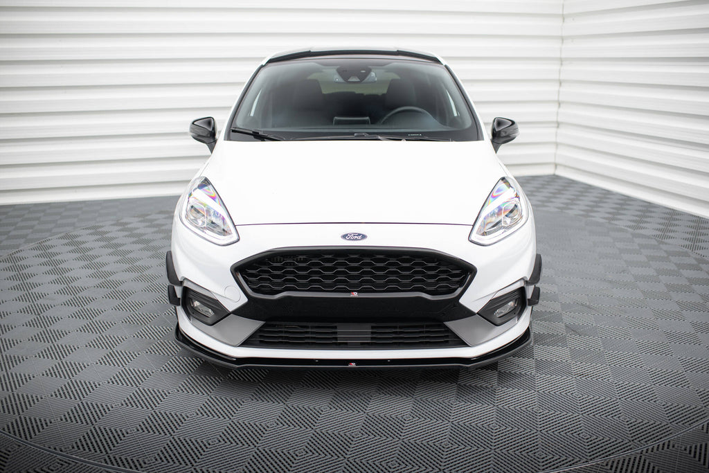 Maxton Design Street+ Spoilerlippe Front Ansatz V.2 passend für Ford Fiesta Mk8 ST / ST-Line schwarz Hochglanz