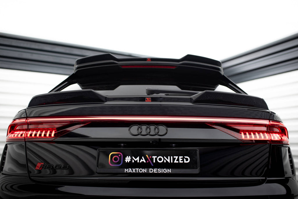 Maxton Design Niedriger Spoiler CAP 3D passend für Audi RSQ8 Mk1 Facelift schwarz Hochglanz