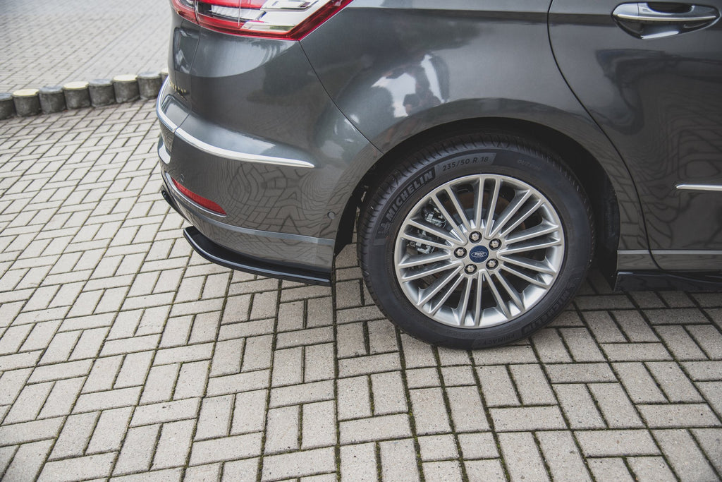 Maxton Design Heck Ansatz Flaps Diffusor passend für Ford S-Max Vignale Mk2 Facelift schwarz Hochglanz