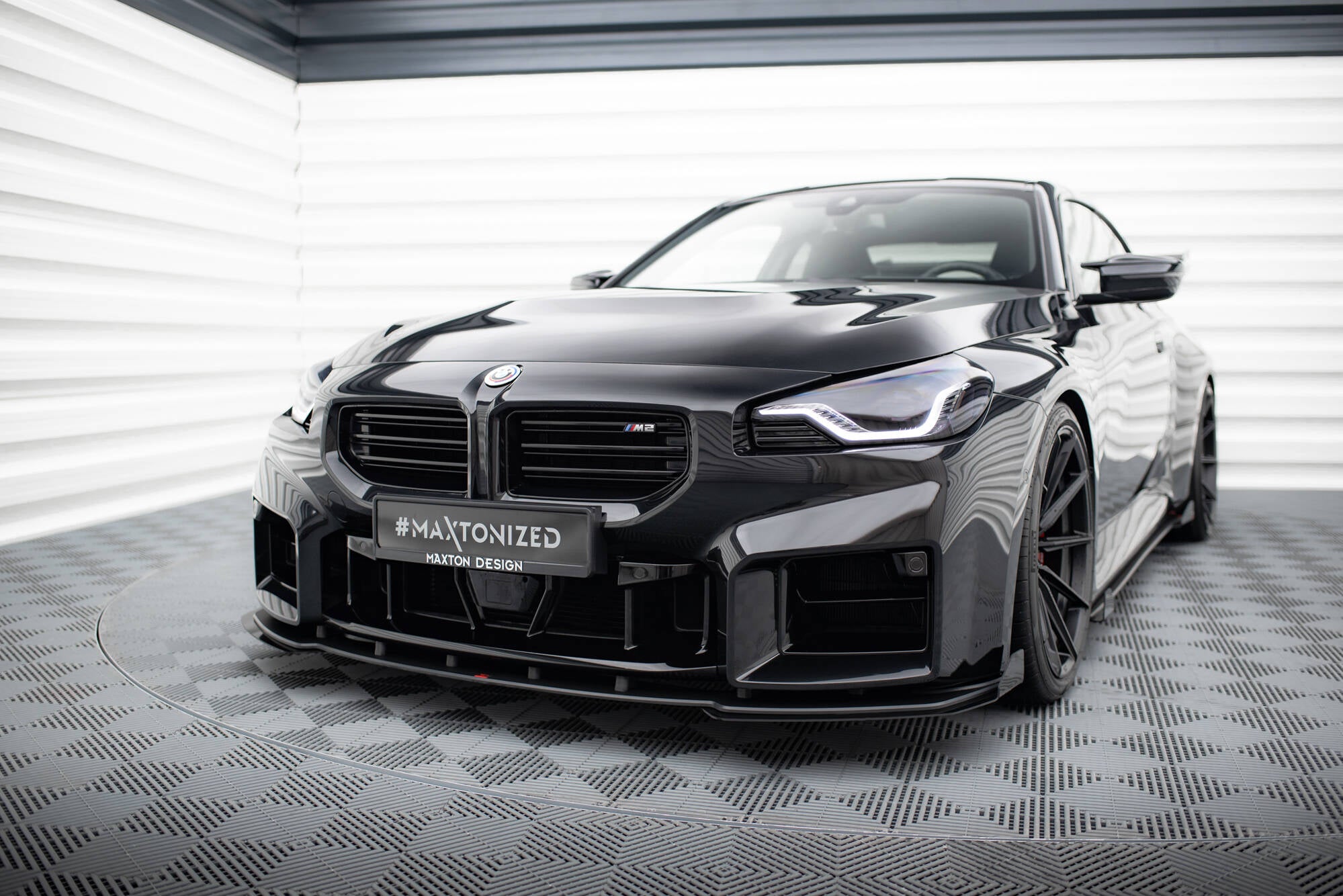 Maxton Design Front Stoßstange Flaps passend für BMW M2 G87 schwarz Hochglanz