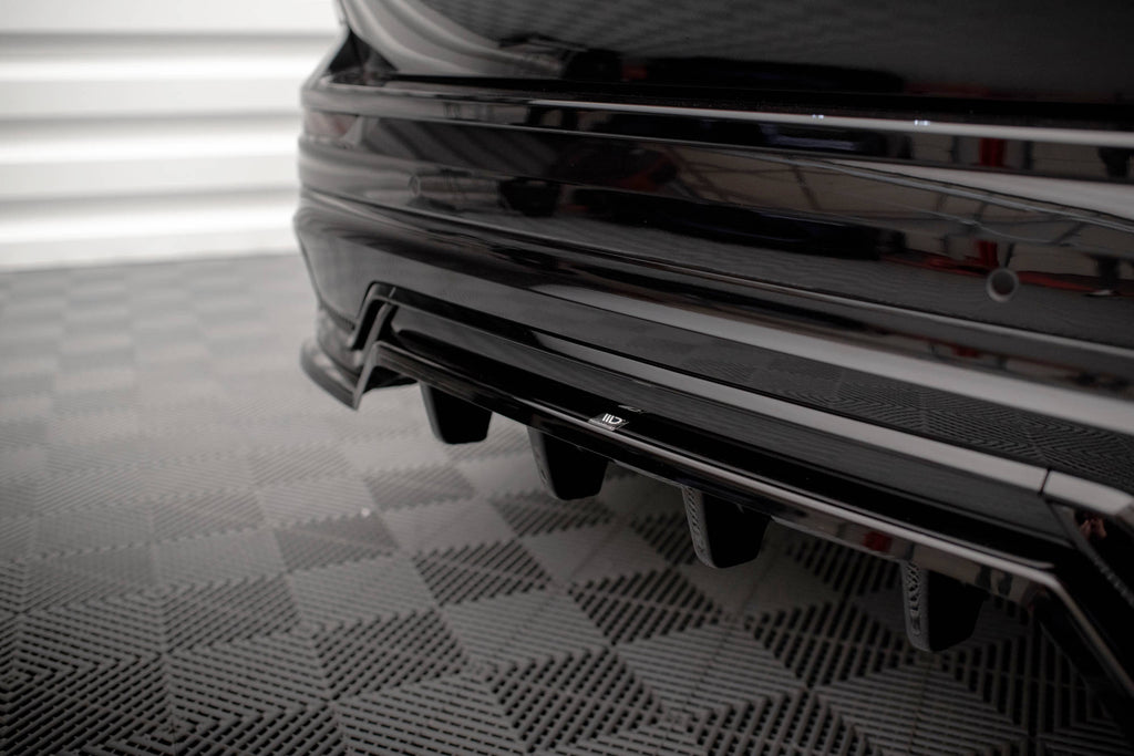 Maxton Design Street+ Mittlerer Diffusor RACE passend für Volvo XC60 R-Design Mk2 Facelift schwarz Hochglanz