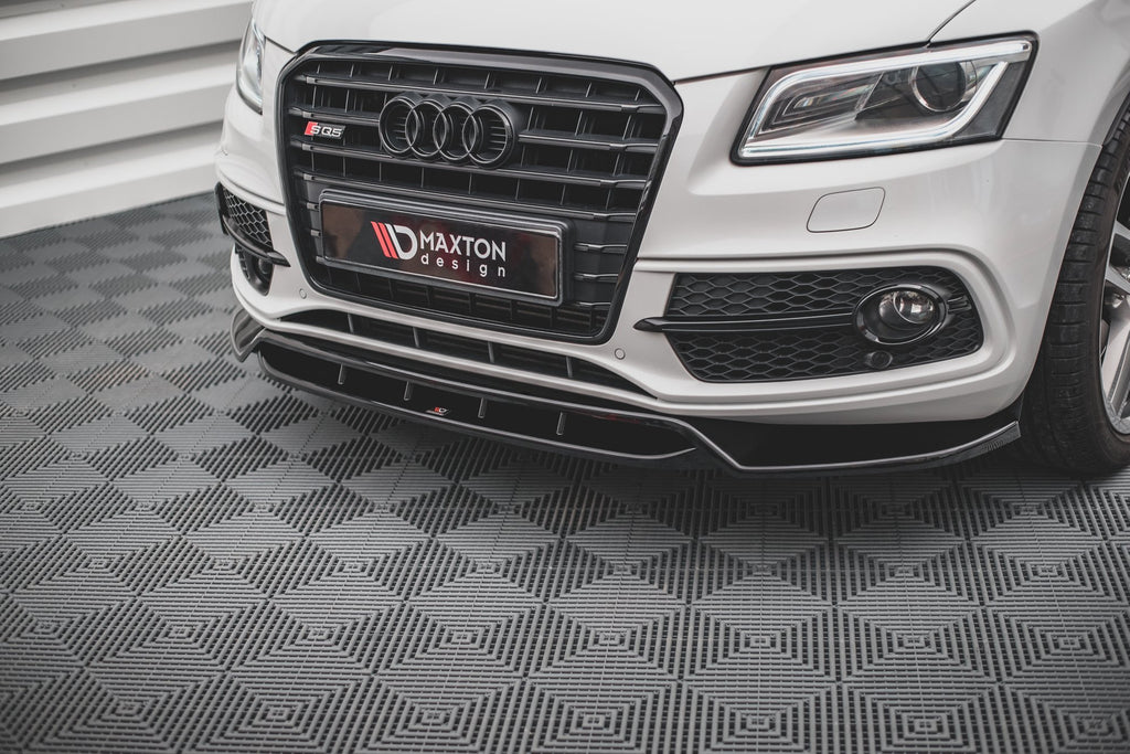 Maxton Design Street+ Spoilerlippe Front Ansatz passend für Audi SQ5 / Q5 S-Line Mk1 (8R) schwarz Hochglanz