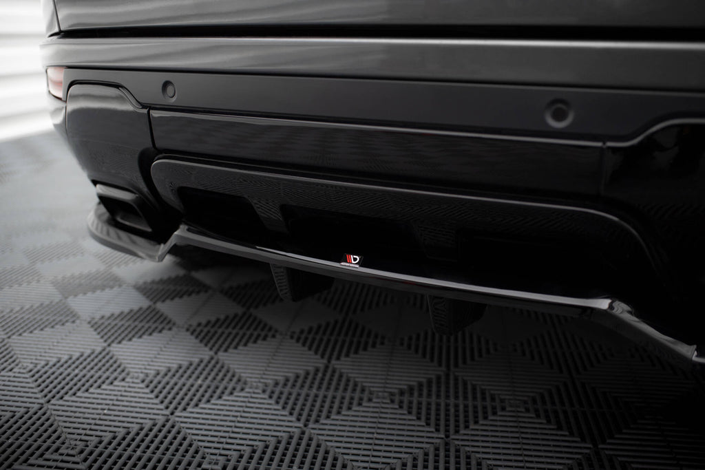 Maxton Design Street+ Mittlerer Diffusor RACE passend für Land Rover Range Rover Evoque HSE Dynamic Mk1 Facelift schwarz Hochglanz