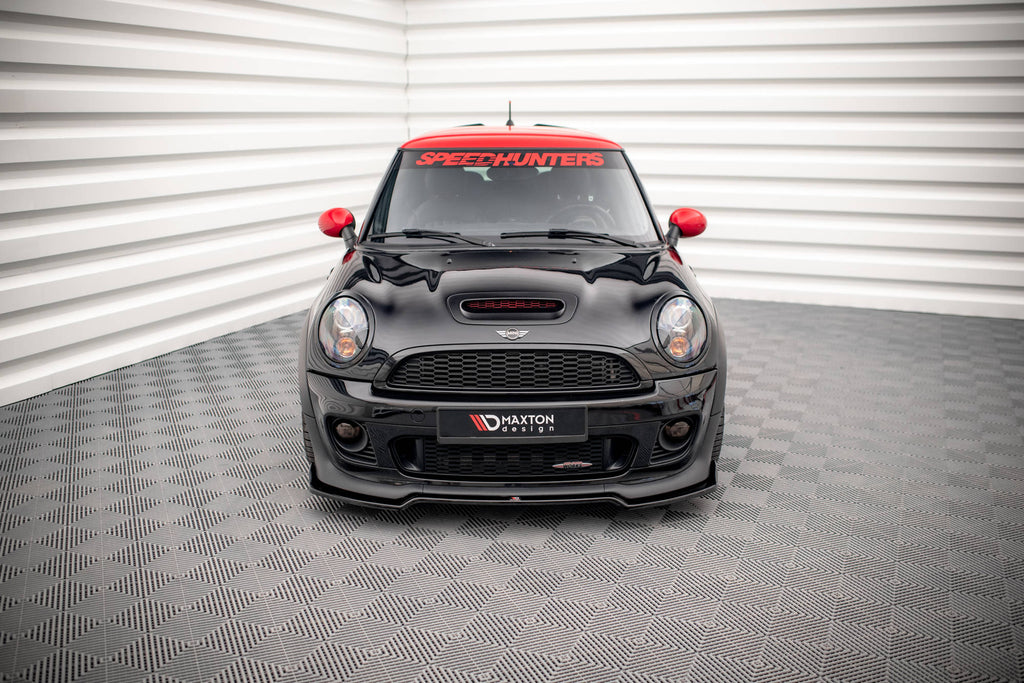 Maxton Design Street+ Spoilerlippe Front Ansatz V.2 passend für Mini Cooper John Cooper Works R56 schwarz Hochglanz