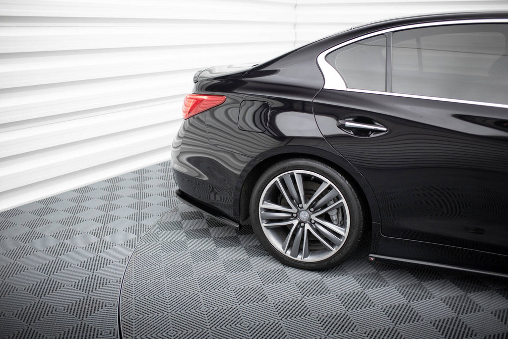 Maxton Design Heck Ansatz Flaps Diffusor V.2 passend für Infiniti Q50 S Mk1 schwarz Hochglanz