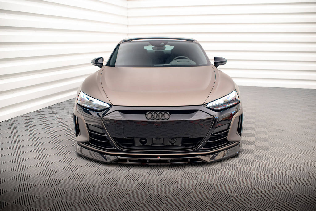 Maxton Design Street+ Spoilerlippe Front Ansatz V.3 passend für Audi e-Tron GT / RS GT Mk1 schwarz Hochglanz