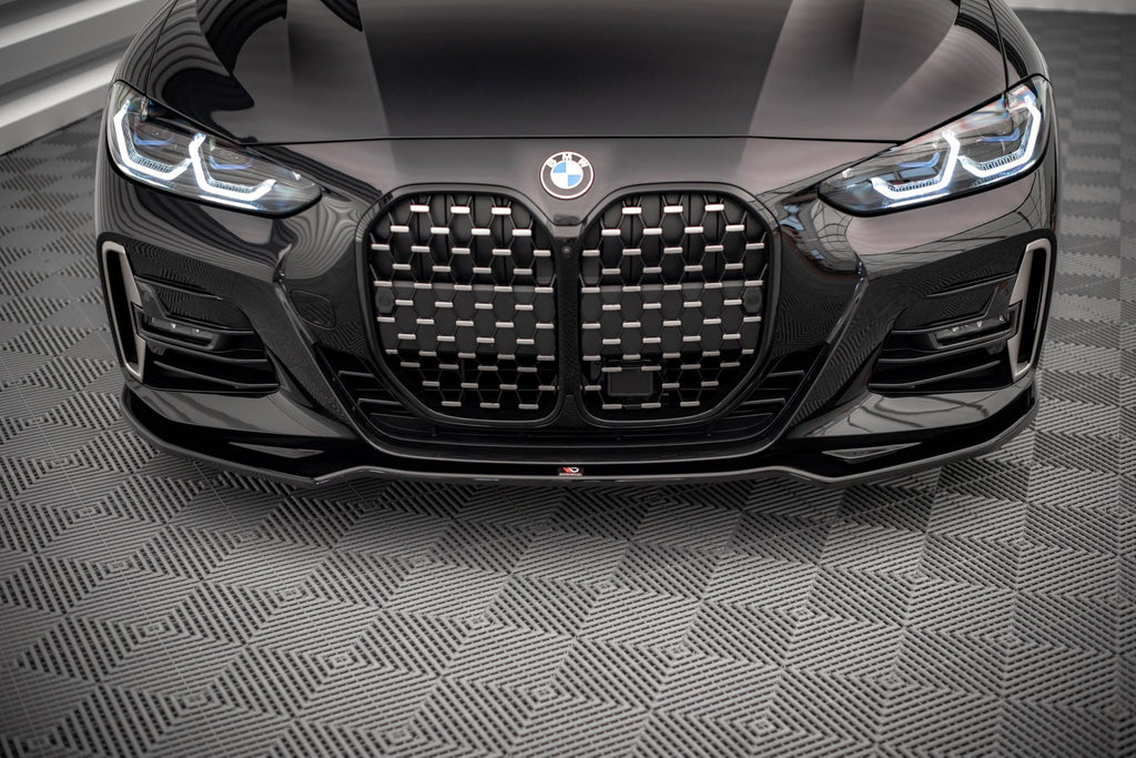 Maxton Design Street+ Spoilerlippe Front Ansatz V.3 passend für BMW 4er M-Paket / M440i G22 / G23 / G22 Facelift / G23 Facelift schwarz Hochglanz