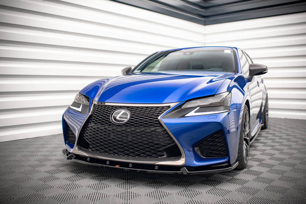 Maxton Design Street+ Spoilerlippe Front Ansatz V.1 passend für Lexus GS F Mk4 Facelift schwarz Hochglanz