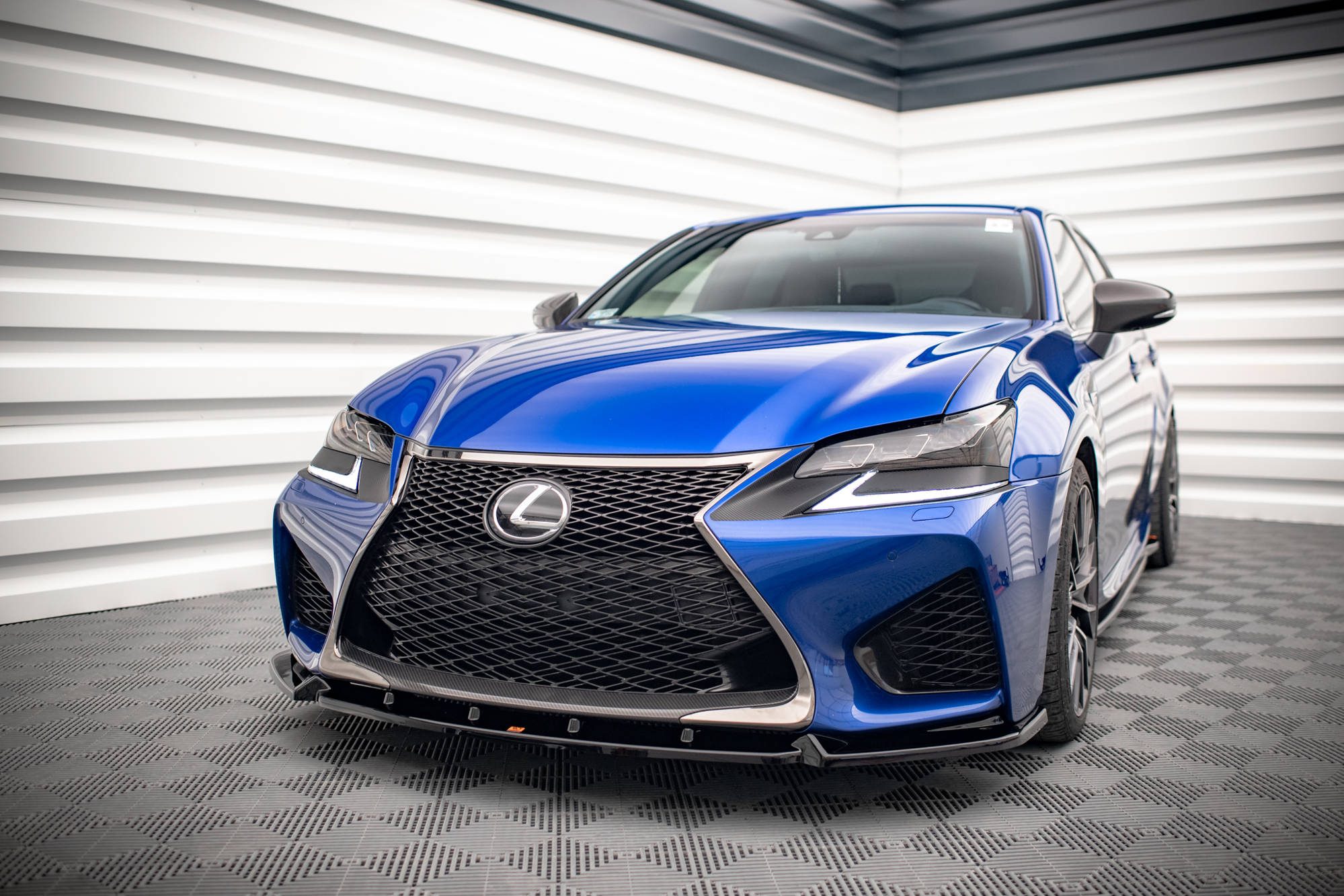 Maxton Design Street+ Spoilerlippe Front Ansatz V.1 passend für Lexus GS F Mk4 Facelift schwarz Hochglanz