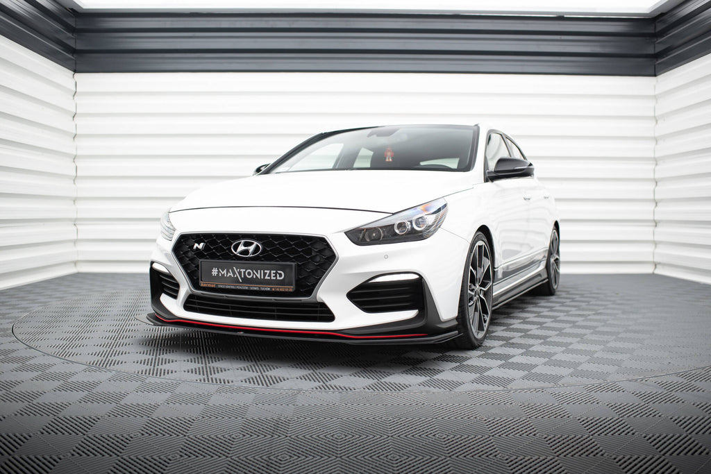 Maxton Design Street Pro Street+ Spoilerlippe Front Ansatz passend für + Flaps passend für Hyundai I30 N Mk3 Hatchback / Fastback schwarz Hochglanz
