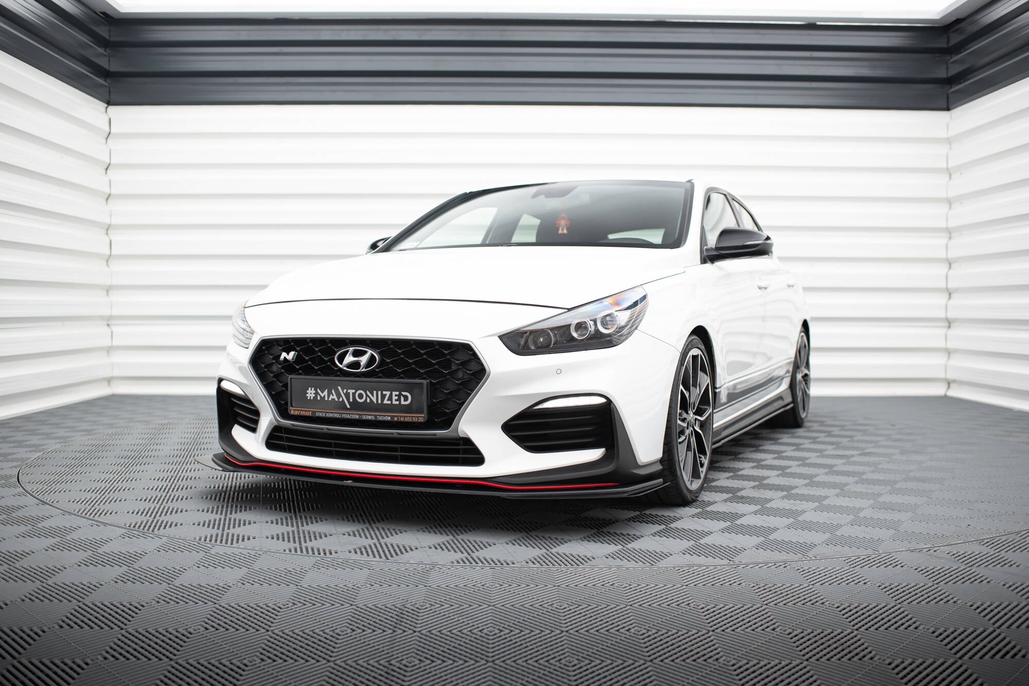 Maxton Design Street Pro Street+ Spoilerlippe Front Ansatz passend für + Flaps passend für Hyundai I30 N Mk3 Hatchback / Fastback schwarz Hochglanz