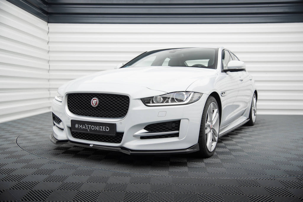 Maxton Design Street+ Spoilerlippe Front Ansatz V.1 passend für Jaguar XE R-Sport X760 schwarz Hochglanz