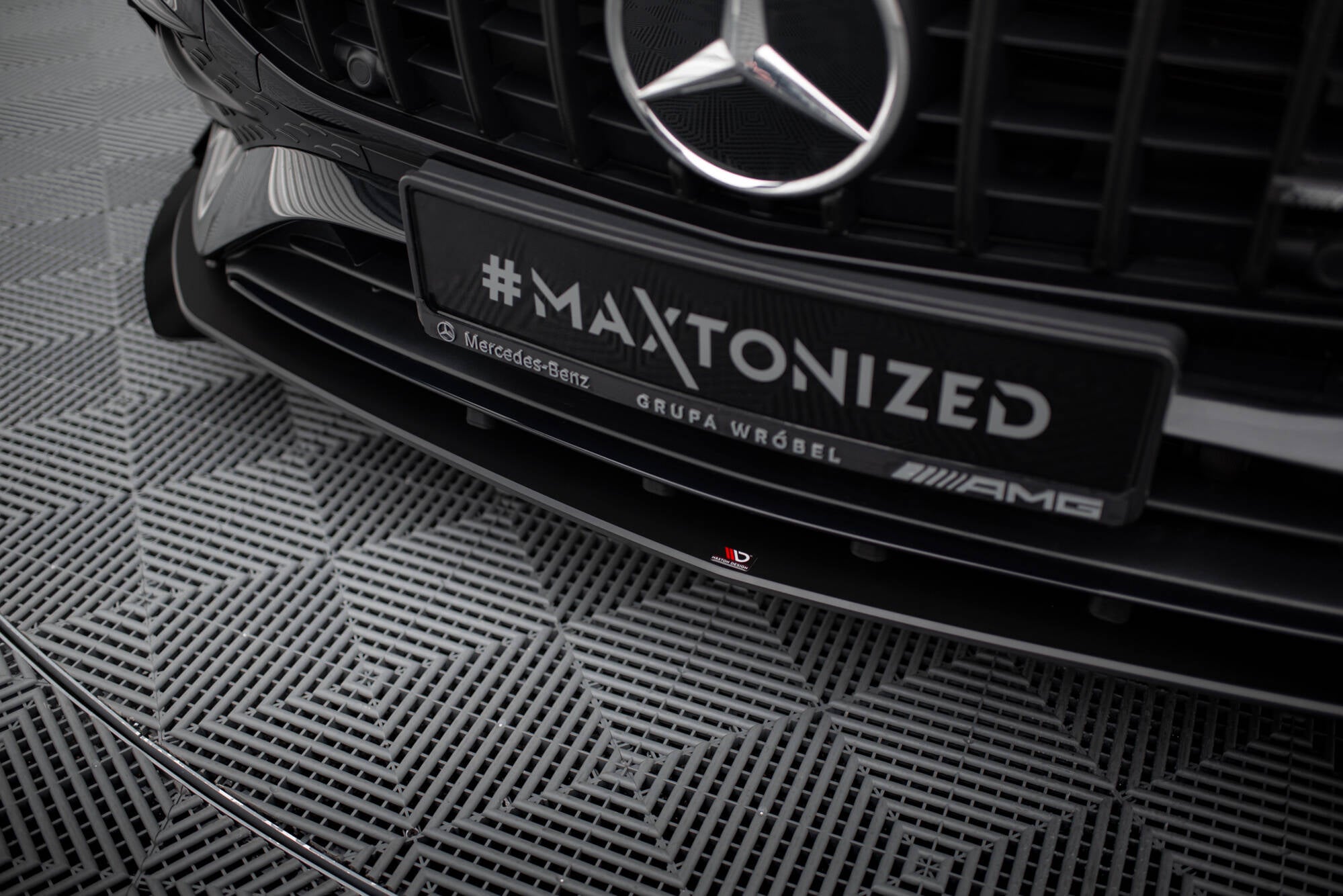 Maxton Design Street Pro Street+ Spoilerlippe Front Ansatz + Flaps passend für Mercedes-AMG A35 W177 Facelift schwarz Hochglanz