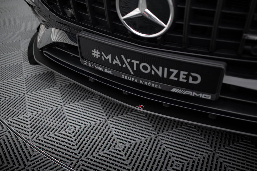 Maxton Design Street Pro Street+ Spoilerlippe Front Ansatz + Flaps passend für Mercedes-AMG A35 W177 Facelift schwarz Hochglanz