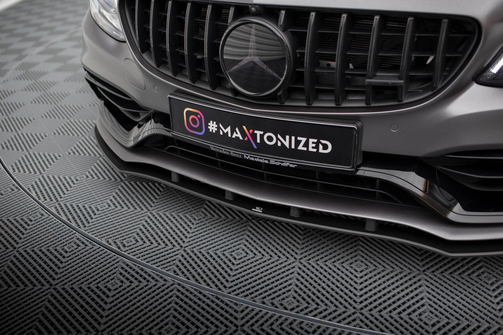 Maxton Design Street Pro Street+ Spoilerlippe Front Ansatz passend für Mercedes-AMG C63 Limousine / Kombi W205 Facelift