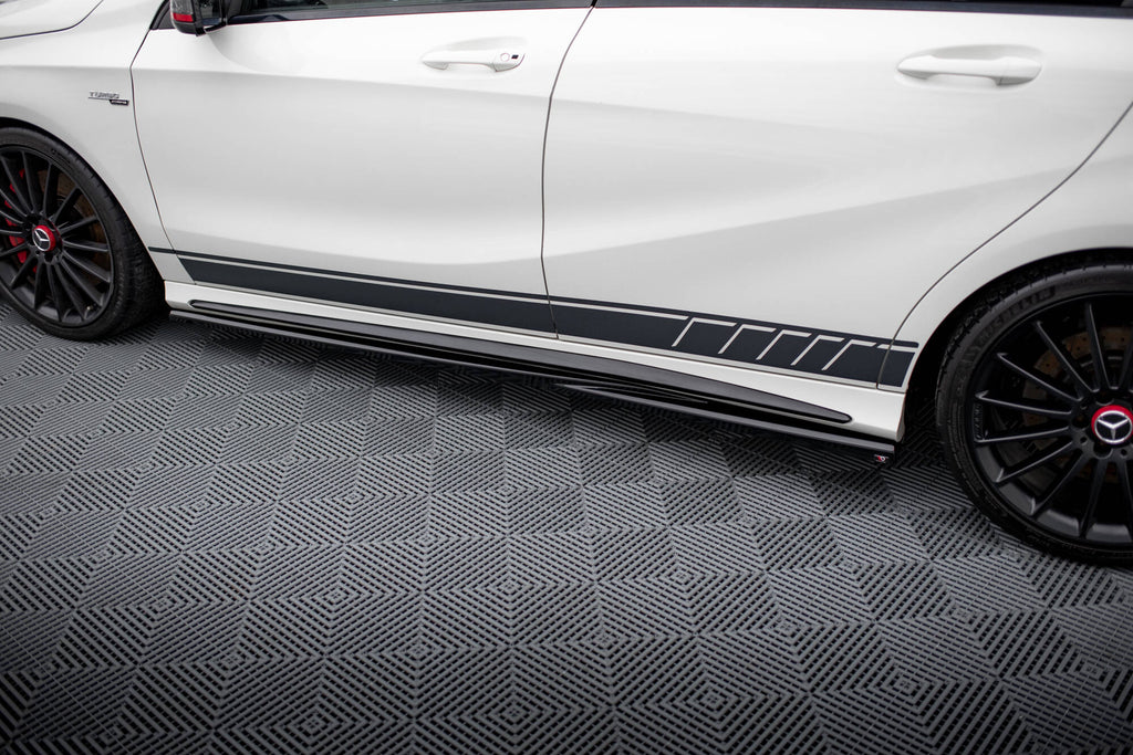 Maxton Design Street+ Seitenschweller Leisten passend für Mercedes-Benz A45 AMG W176 schwarz Hochglanz