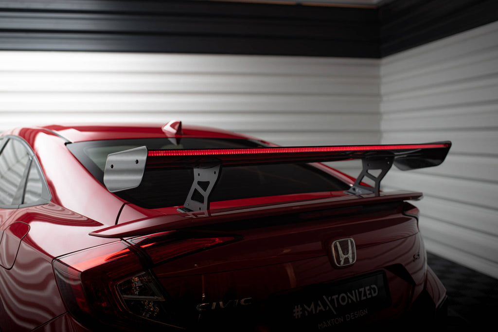 Maxton Design Carbon Spoiler With Internal Brackets Uprights + LED Honda Civic SI Mk10 für Honda Civic Mk10