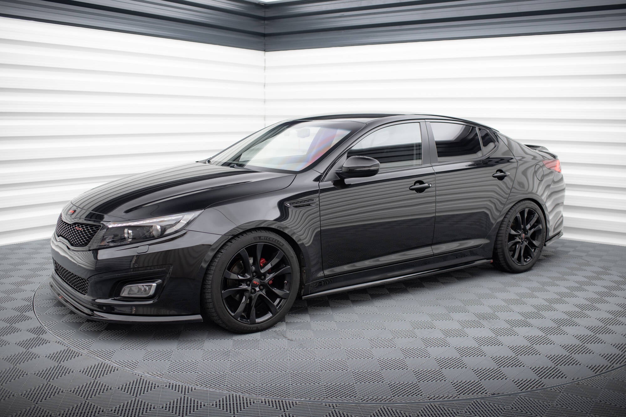 Maxton Design Street+ Seitenschweller Leisten passend für Kia Optima Mk3 schwarz Hochglanz