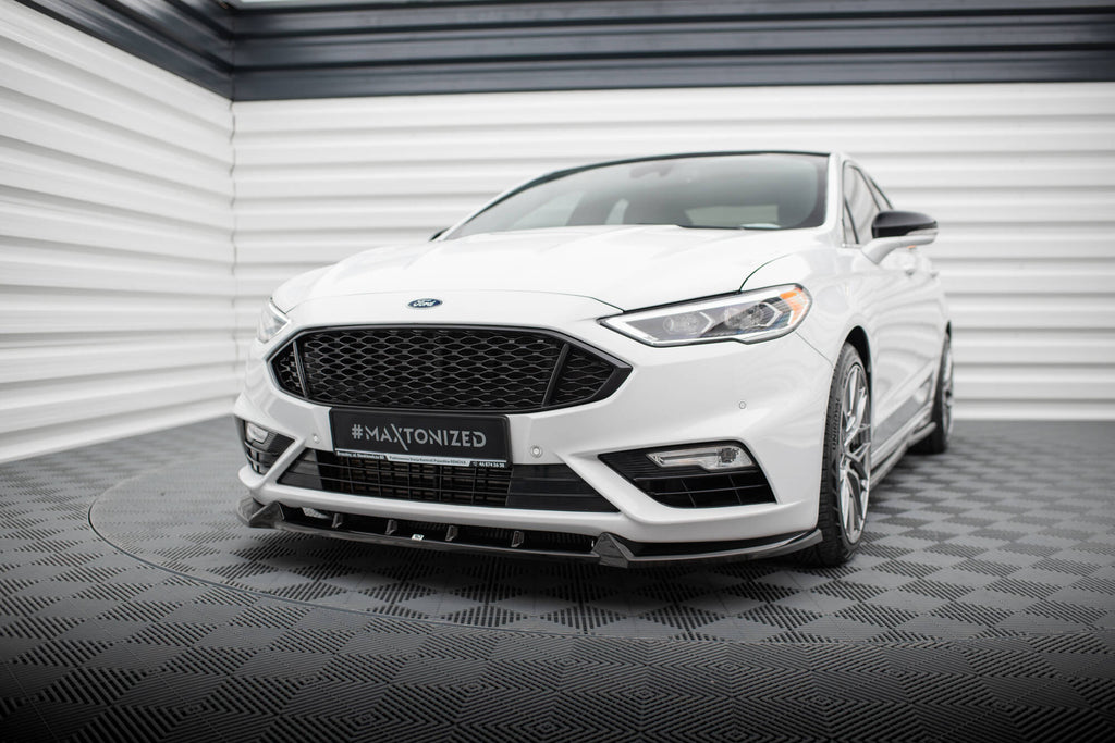 Maxton Design Street+ Spoilerlippe Front Ansatz passend für Ford Mondeo Sport Mk5 Facelift / Fusion Sport Mk2 Facelift schwarz Hochglanz
