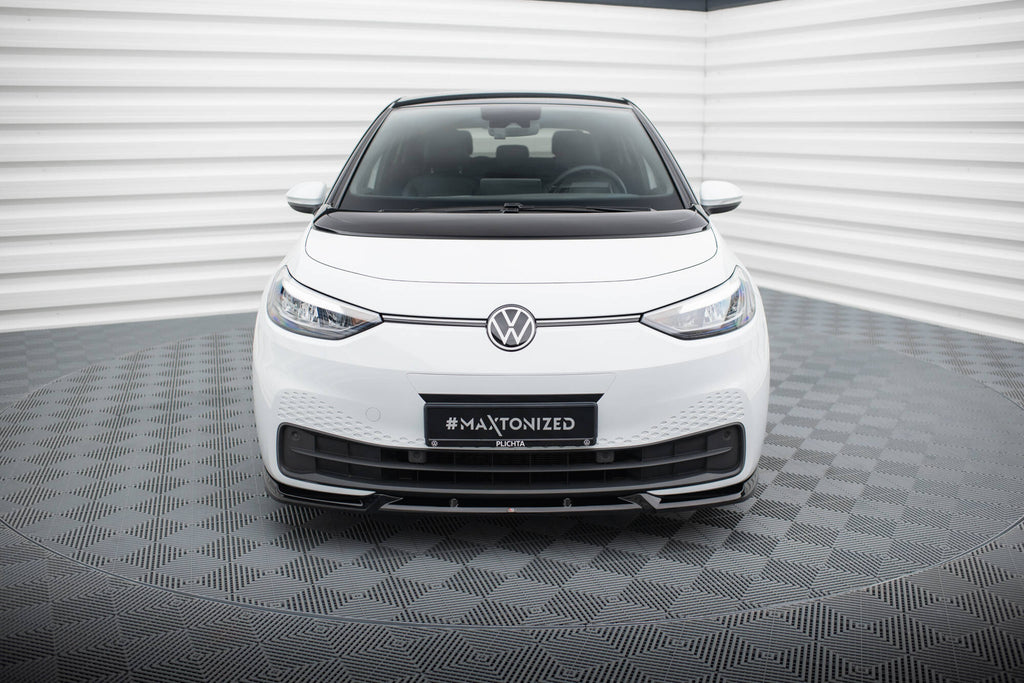 Maxton Design Street+ Spoilerlippe Front Ansatz V.2 passend für VW ID.3 Mk1 schwarz Hochglanz