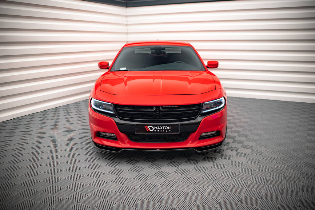 Maxton Design Street+ Spoilerlippe Front Ansatz V.2 passend für Dodge Charger RT Mk7 Facelift schwarz Hochglanz