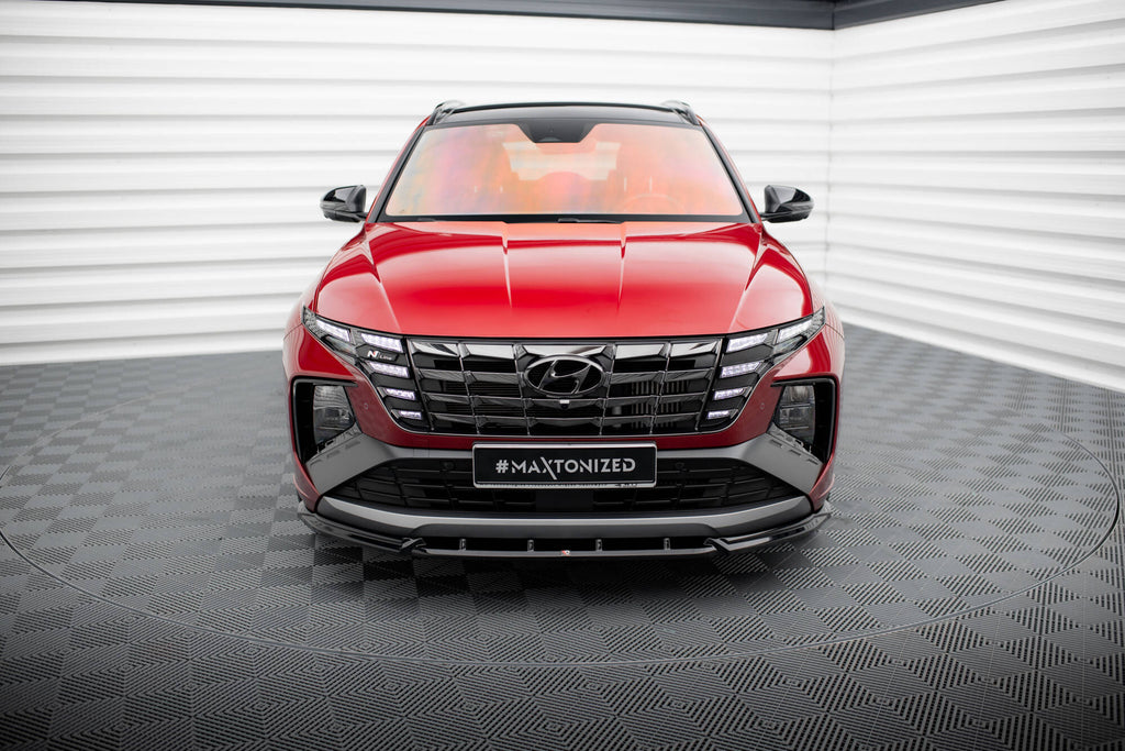Maxton Design Street+ Spoilerlippe Front Ansatz V.2 passend für Hyundai Tucson N-Line Mk4 schwarz Hochglanz