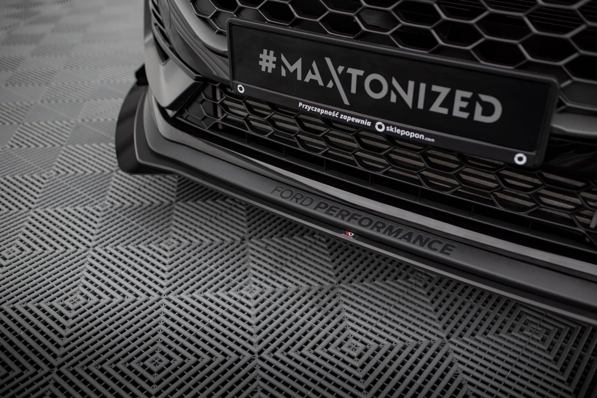 Maxton Design Street Pro Street+ Spoilerlippe Front Ansatz + Flaps passend für Ford Fiesta ST Mk8 Facelift schwarz Hochglanz