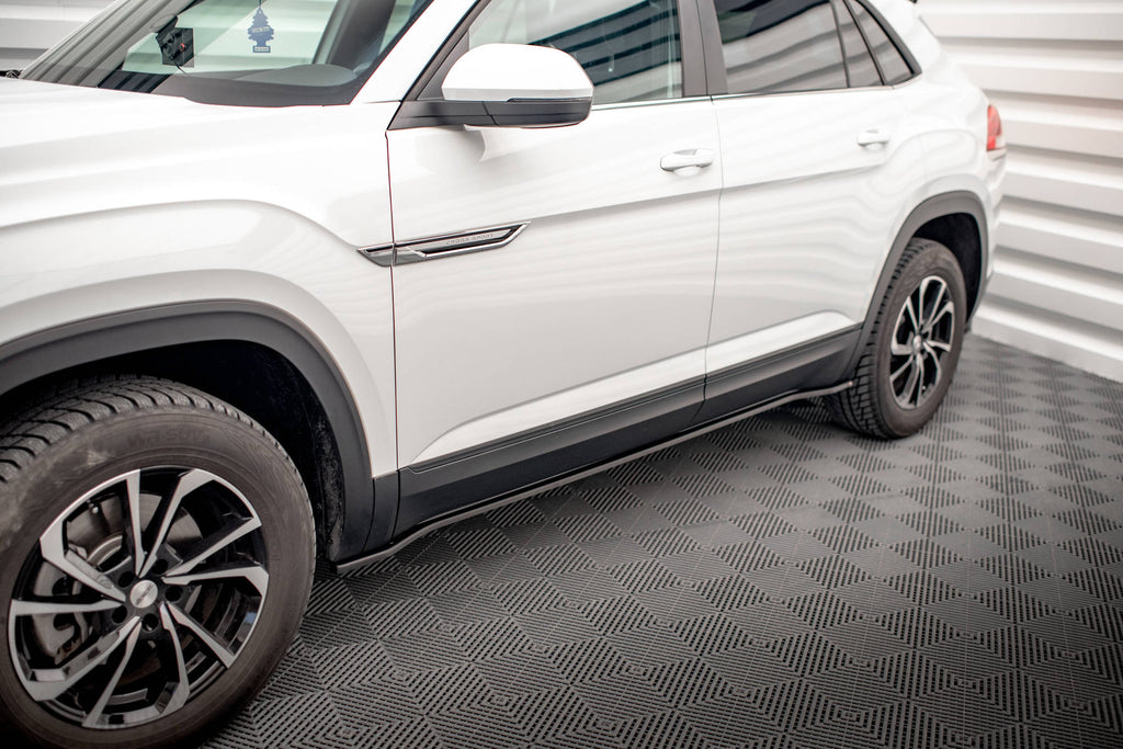 Maxton Design Street+ Seitenschweller Leisten passend für VW Atlas Cross Sport schwarz Hochglanz